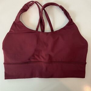 Lululemon Long Line Energy Bra Size 6 in Red Merlot